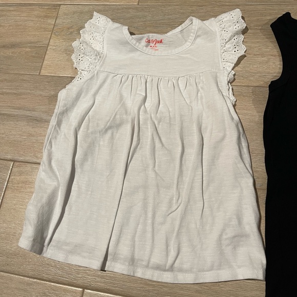 CAT & JACK white top & short sleeve black tank top size medium 7/8 girls - Picture 5 of 6
